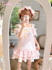 画像7: 【送料無料】C8674ねこちゃんプリントオフショルトップス《予約受付》 (7)
