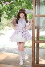 画像4: 【ToAlice】C8686紫陽花兎総柄オフショルワンピース (4)