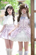 画像5: 【ToAlice】C8686紫陽花兎総柄オフショルワンピース (5)