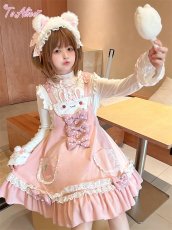 画像4: 【送料無料】C8712 いちごラビットサロペットスカート《予約受付》 (4)