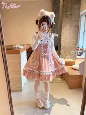 画像7: 【送料無料】C8712 いちごラビットサロペットスカート《予約受付》 (7)