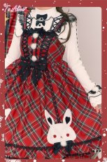 画像8: 【送料無料】L1698 うさぎ×チェックジャンパースカート《予約受付》 (8)