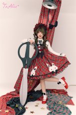 画像13: 【送料無料】L1698 うさぎ×チェックジャンパースカート《予約受付》 (13)