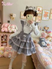 画像8: 【To Alice】C8693 ネコちゃん3段フレアスカート (8)