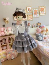 画像9: 【To Alice】C8693 ネコちゃん3段フレアスカート (9)