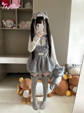 画像11: 【To Alice】C8695 オリジナルネコちゃんもこもこサロペットパンツ【本店・通販限定】 (11)