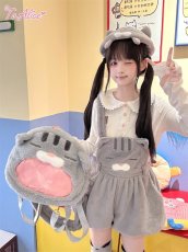 画像5: 【To Alice】C8695 オリジナルネコちゃんもこもこサロペットパンツ【本店・通販限定】 (5)