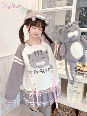 画像4: 【送料無料】C8710 オリジナルネコちゃん裏起毛トップス《予約限定》 (4)