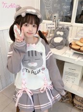 画像3: 【送料無料】C8710 オリジナルネコちゃん裏起毛トップス《予約限定》 (3)