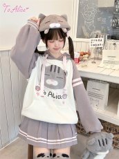 画像4: 【送料無料】C8711オリジナルネコちゃん裏起毛パーカー《予約限定》 (4)