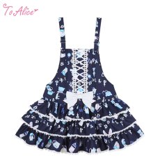 画像1: 【送料無料】C8713 Milkプリントサロペットティアードスカート《予約受付》 (1)