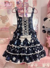 画像2: 【送料無料】C8713 Milkプリントサロペットティアードスカート《予約受付》 (2)