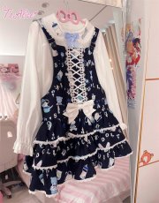 画像3: 【送料無料】C8713 Milkプリントサロペットティアードスカート《予約受付》 (3)