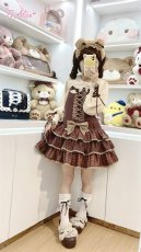 画像9: 【送料無料】C8741ミルクチョコレートティアードサロペットスカート《予約受付》 (9)