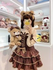 画像5: 【送料無料】C8741ミルクチョコレートティアードサロペットスカート《予約受付》 (5)