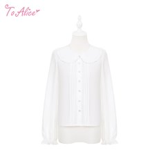 画像1: 【To Alice】C8768 フリル丸襟ブラウス (1)
