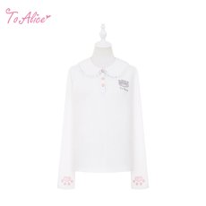 画像1: 【ToAlice】C8773オリジナルネコちゃん長袖トップス (1)