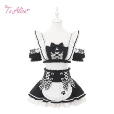 画像1: 【送料無料】C8805 黒猫メイドオフショルビキニ《予約限定》 (1)