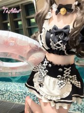 画像14: 【送料無料】C8805 黒猫メイドオフショルビキニ《予約限定》 (14)