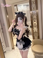 画像22: 【送料無料】C8805 黒猫メイドオフショルビキニ《予約限定》 (22)