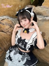 画像6: 【送料無料】C8805 黒猫メイドオフショルビキニ《予約限定》 (6)