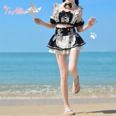 画像26: 【送料無料】C8805 黒猫メイドオフショルビキニ《予約限定》 (26)