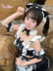 画像7: 【送料無料】C8805 黒猫メイドオフショルビキニ《予約限定》 (7)