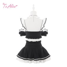 画像3: 【送料無料】C8805 黒猫メイドオフショルビキニ《予約限定》 (3)