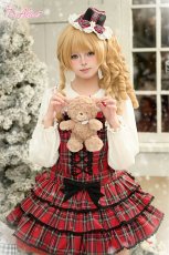 画像2: 【送料無料】C8816 お人形さんティアードサロペットスカート《予約受付》 (2)