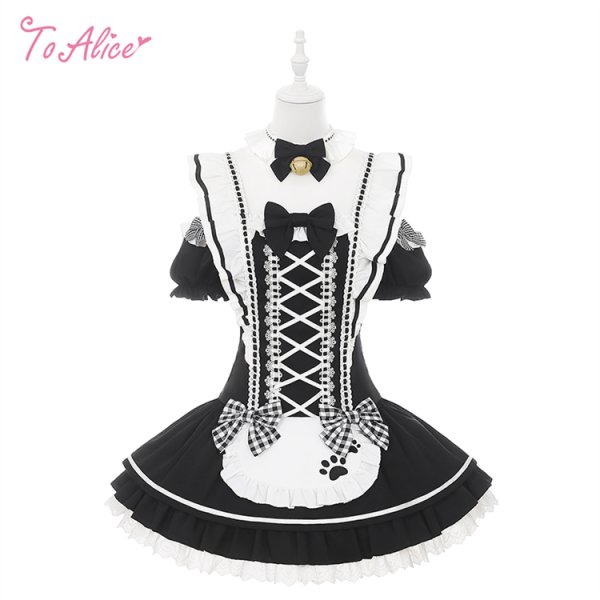 ToAlice】C8828にゃんこメイドフリルワンピース - To Alice