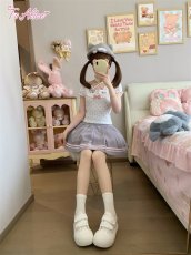 画像8: 【送料無料】C8870グレーシロネコちゃんパフ袖トップス《予約限定》 (8)