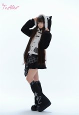 画像5: 【送料無料】S3586バンテージネコちゃんチェック切替プリントレッグウォーマー《予約限定》【計5000円以上】 (5)