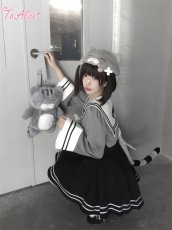 画像4: 【送料無料】C8925ねこちゃんセーラーワンピース《予約受付》 (4)