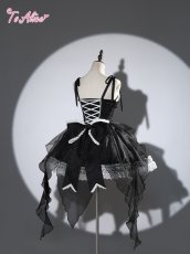 画像2: 【BlackShamrock】F103クロスレースアップジャンパースカート (2)