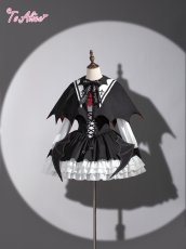 画像3: 【ToAlice】F136バットガールリボン付きケープ (3)