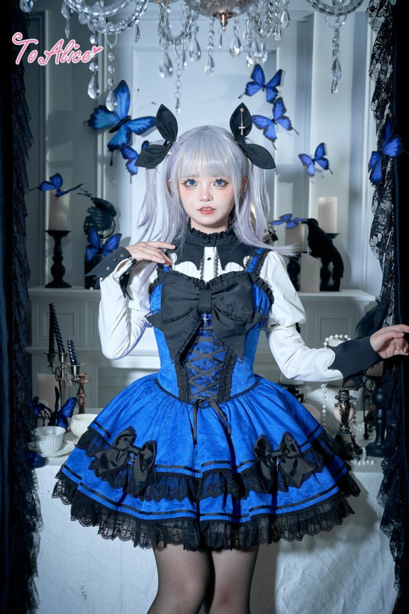 画像6: 【BlackShamrock】F145コウモリ襟2Wayスリーブブラウス (6)