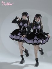 画像3: 【ToAlice】F151ジャカード＆ベロアジャンパースカート (3)