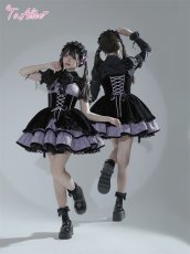画像4: 【ToAlice】F151ジャカード＆ベロアジャンパースカート (4)