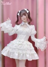 画像15: 【ToAlice】F152ホワイトジャカードドレス (15)