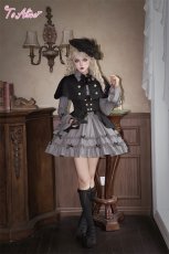 画像3: 【Black Shamrock】F158 ダークアカデミアレイヤード風ジャンパースカート (3)