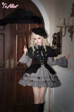 画像4: 【Black Shamrock】F158 ダークアカデミアレイヤード風ジャンパースカート (4)