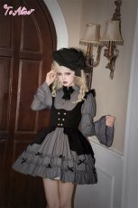 画像7: 【Black Shamrock】F158 ダークアカデミアレイヤード風ジャンパースカート (7)