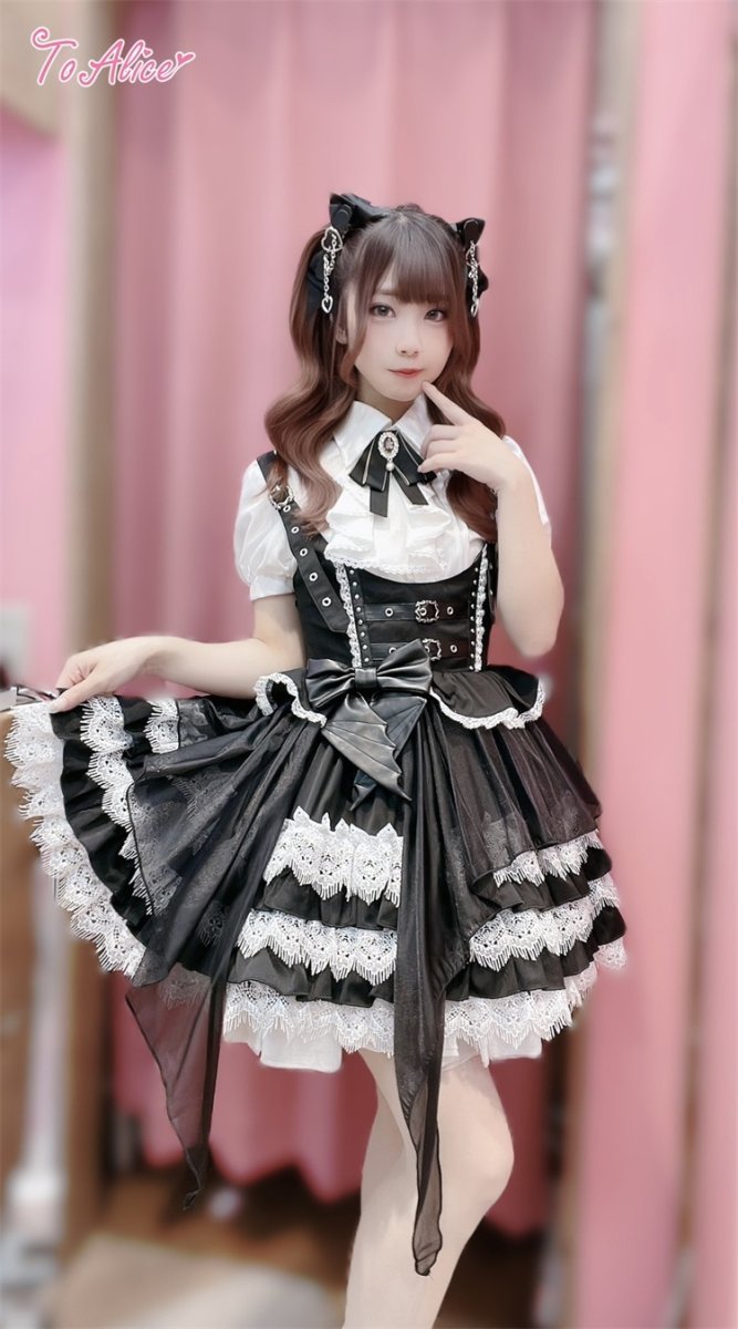 画像18: 【BlackShamrock】F167 Gothic Devilコルセット風ティアードスカート (18)