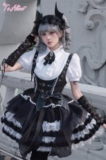 画像10: 【ToAlice】F167 Gothic Devilコルセット風ティアードスカート (10)