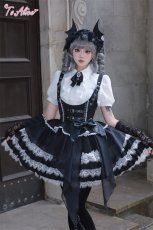 画像12: 【ToAlice】F167 Gothic Devilコルセット風ティアードスカート (12)