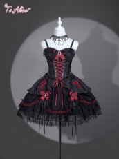 画像2: 【BlackShamrock】F178デビル×クロスコルセット風ドレス (2)