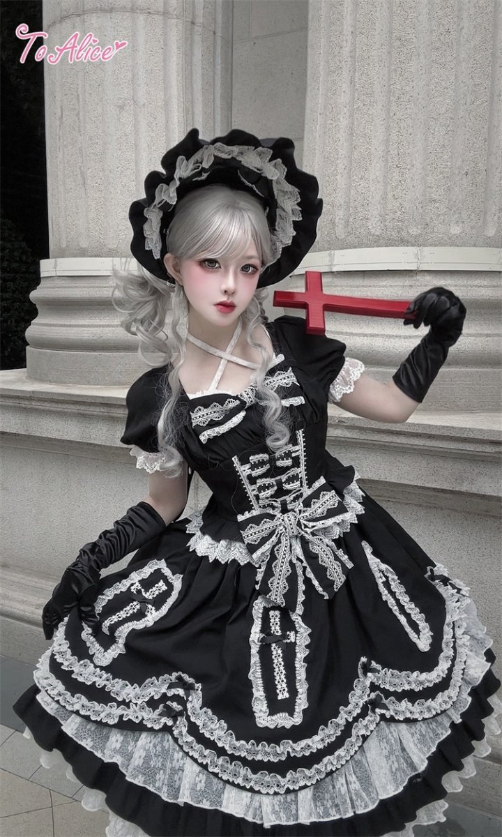 画像4: 【BlackShamrock】FS77フリルハーフボンネット (4)