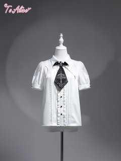 Alice meets the White Rabbit ブラウス オフ白×黒 Alice meets the White Rabbit ブラウス オフ白×黒 Alice meets White