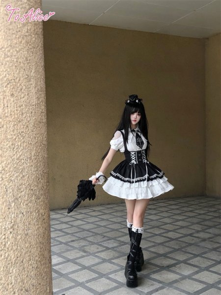 BlackShamrock】F206バットガールコルセット風スカート - To Alice