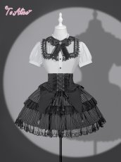 画像2: 【BlackShamrock】F209コルセット風ストライプスカート (2)